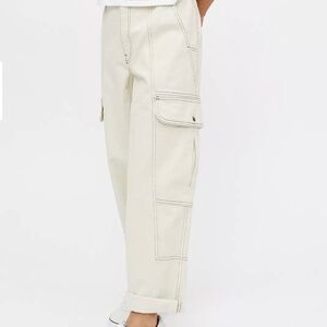 Sz 27 Urban Outfitters UO BDG Ecru Skate Jean Wide Leg Off-White Pants